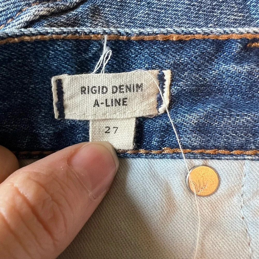 Madewell Rigid Demin A Line mini skirt. Size 27. - Picture 3 of 8
